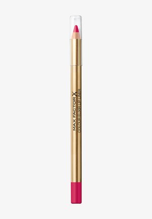 Max Factor X Colour Elixir leppeblyant i et gullrør med en rosa tupp, med et gjennomsiktig hette og en glatt, matt finish.