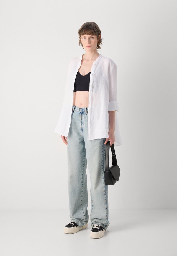 BLOUSE FLARED SHAPE LONG SLEEVE STAND UP COLLAR SOLID - Button-down blouse4