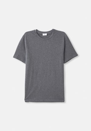 Gray short-sleeve t-shirt made of soft, smooth fabric. Classic crew neckline with a relaxed fit and no prominent design features.