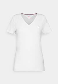 Tommy Jeans SKINNY V NECK - Basic T-shirt - white