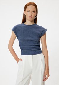 Koton TEXTURED SLEEVELESS  - T-shirts basic - dark blue