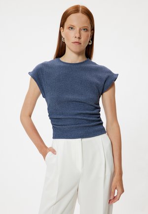 Koton TEXTURED SLEEVELESS  - T-shirt basic - dark blue