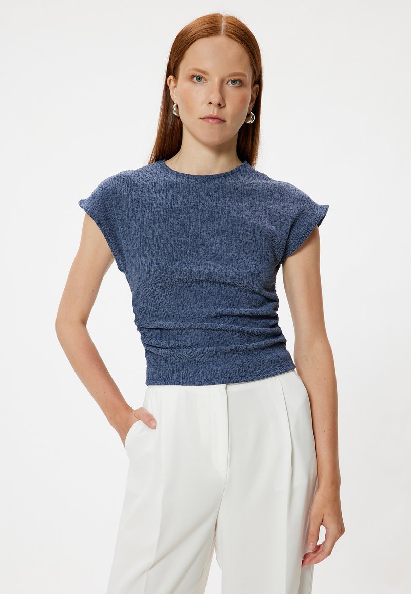 Koton TEXTURED SLEEVELESS - T-shirts basic - dark blue