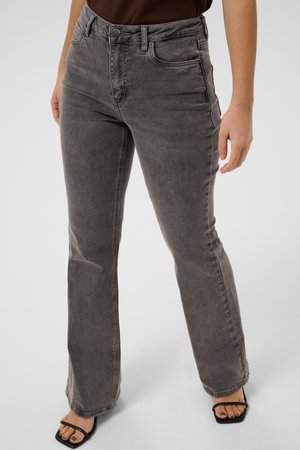 Kaffe, KASINEM HW FLARED - Flared jeans - medium grey denim