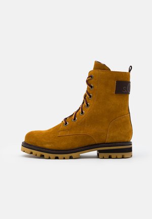 BOOTS - Lace-up ankle boots - mustard