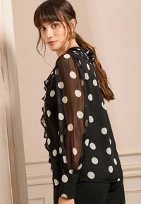 Love & Roses PETITE  - LONG SLEEVE - Blūze - black white