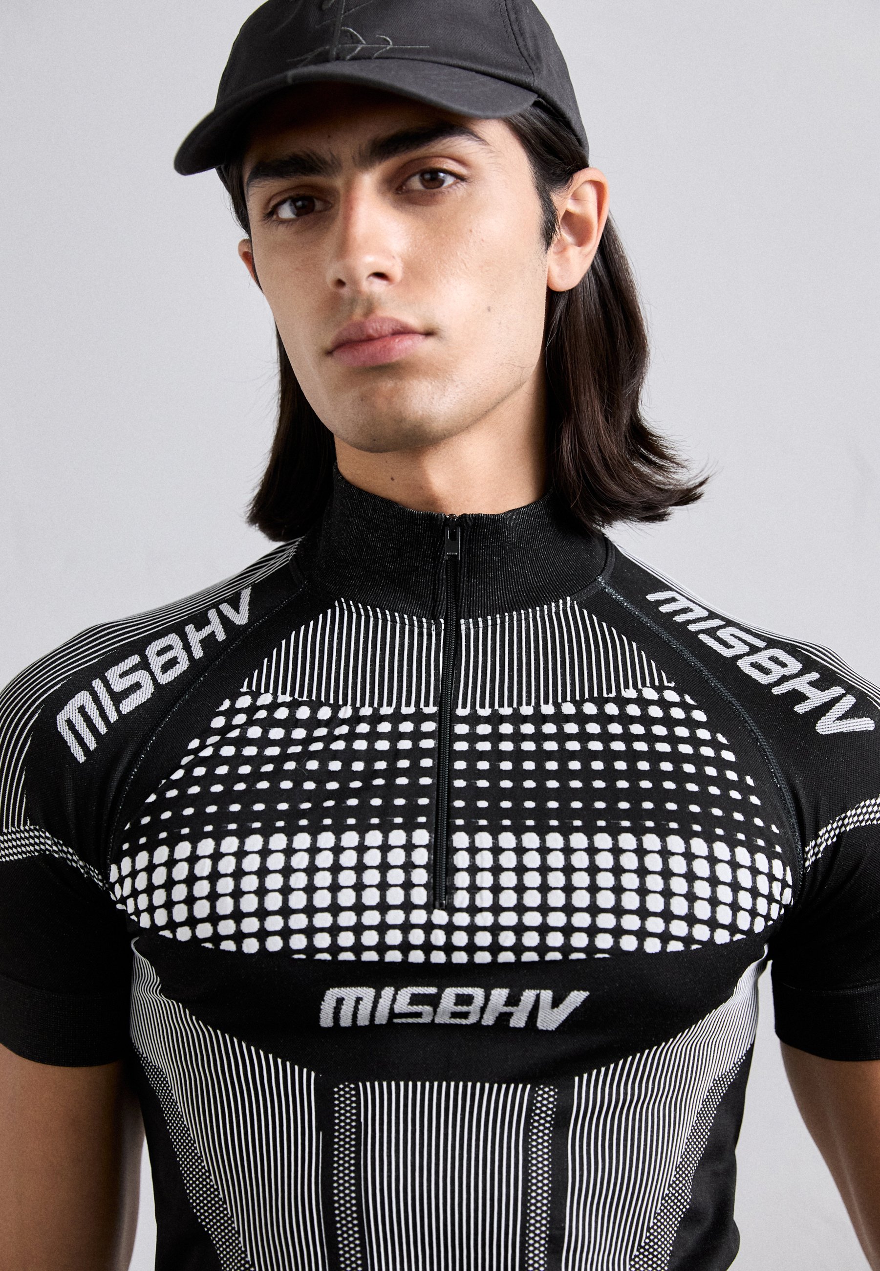 MISBHV SPORT EUROPA QUARTER ZIP - Print T-shirt - black