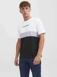Jack & Jones JJEREID BLOCKING TEE - T-Shirt print - white