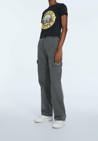 Stradivarius Cargobroek - mottled dark grey