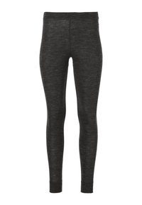 Schwarze, enganliegende Leggings aus einem strukturierten, dehnbaren Stoff. Sie verfügen über einen hohen Bund und eine nahtlose Verarbeitung für zusätzlichen Komfort.