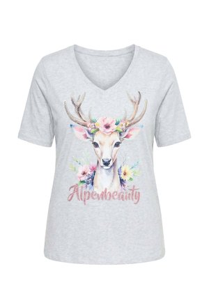 Ulla Popken, ALPENBEAUTY SHORT SLEEVE GRAPHIC TEE - T-shirts print - mottled grey