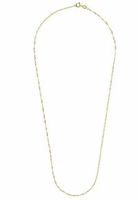 Collana in oro con un design delicato e attorcigliato. Presenta un gancio a molla e una texture liscia e lucida. La lunghezza consente di fare sovrapposizioni.