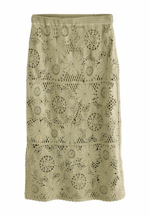 REGULAR FIT MIDI - Puzdrová sukňa - green sage