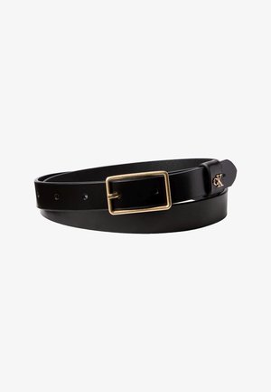 Calvin Klein CLASSIC BUCKLE - Curea - black/antique light gold-coloured