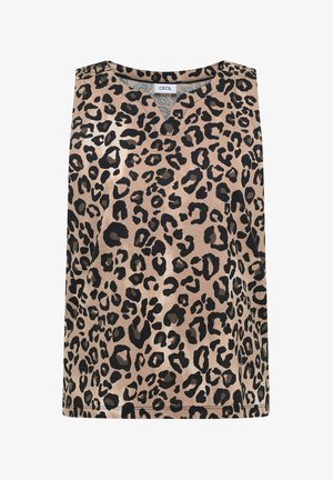 Cecil, TOP MIT SPLIT NECK UND LEO-MUSTER - Top - urban taupe