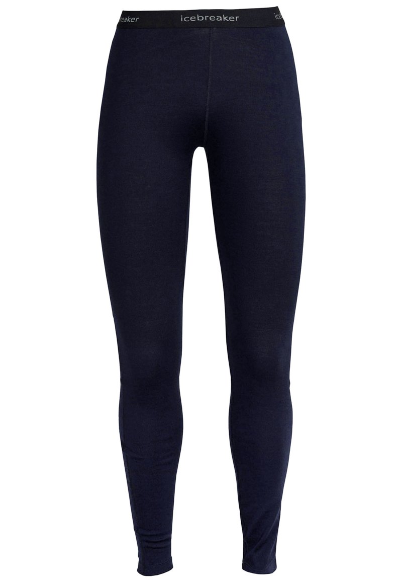 Marina leggings gjorda av ett mjukt material, med ett elastiskt midjeband som har "icebreaker"-logga. Åtsittande design utan synliga sömmar.
