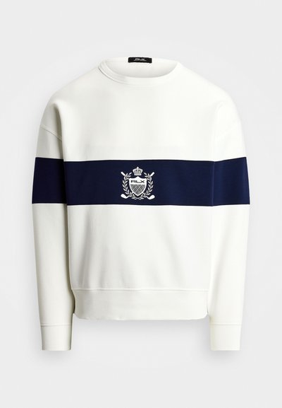 Polo Ralph Lauren CREST DOUBLE-KNIT SWEATSHIRT - Sportinis megztinis - ceramic white/refined navy