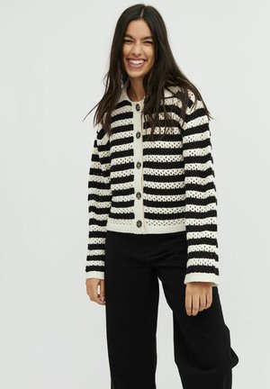 mbyM LARYANNA-M - Strickjacke - black sugar stripe