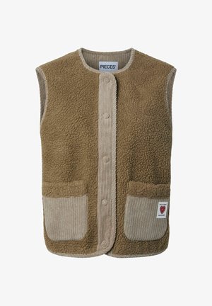 Pieces, PCANASTACIA TEDDY VEST BC - Veste sans manches - greige
