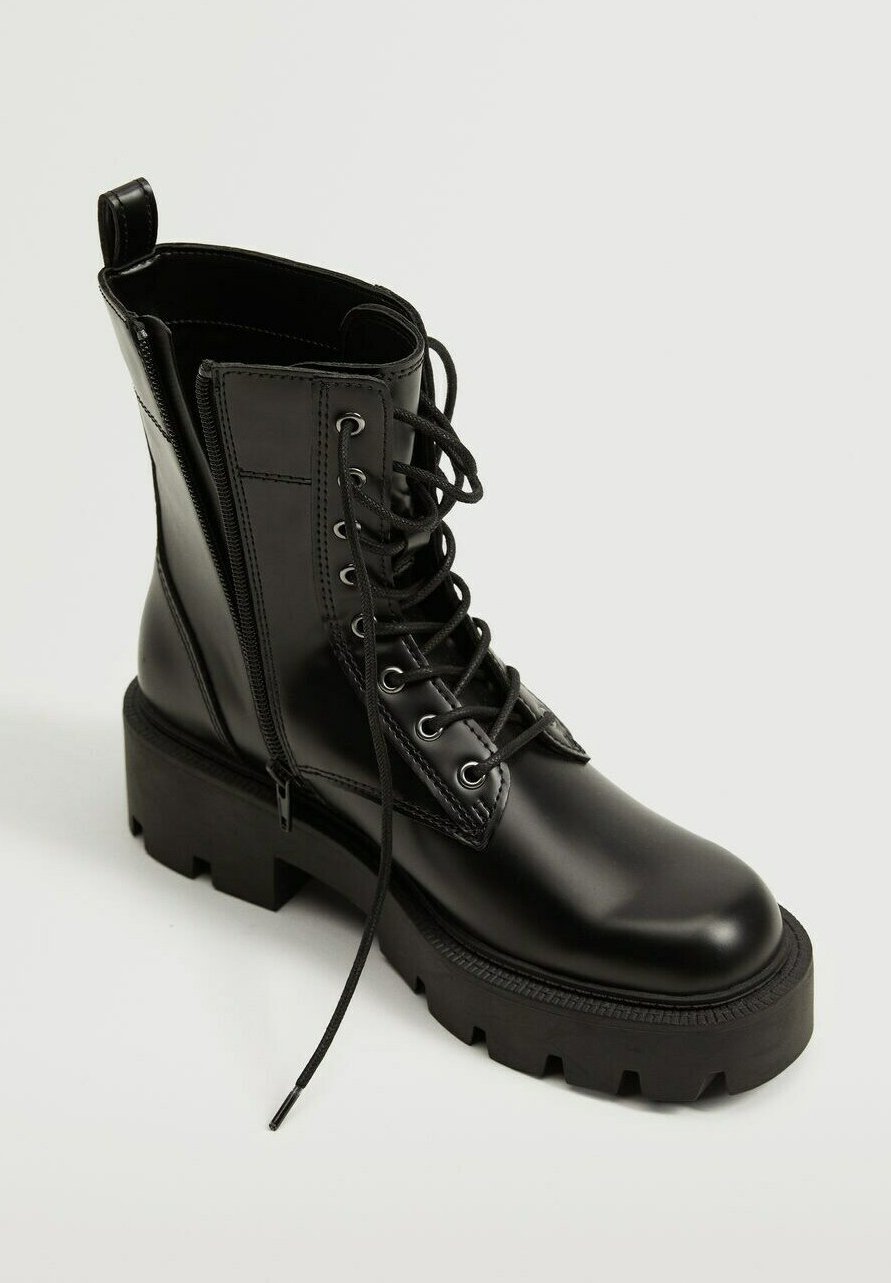 mango lace up boots