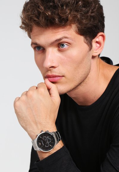 Emporio Armani Rannekello ajanottotoiminnolla - silver-coloured