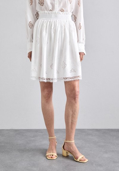 Erdem SKIRT WITH GATHERED WASIT - A-linjainen hame - white