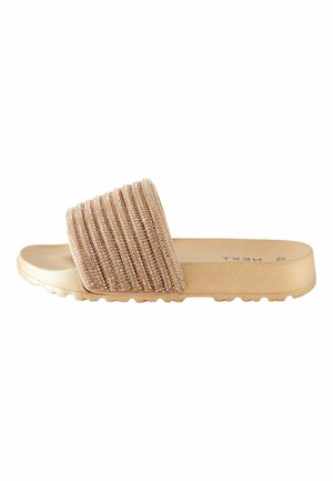 GLITTER REGULAR FIT - Sandalias planas - rose gold