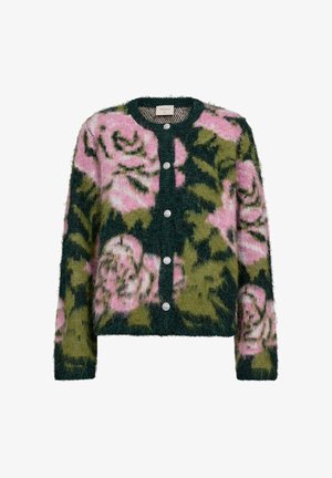 Freequent, FQLIPPI-CARDIGAN - Vest - deep forest mel w f pink mel