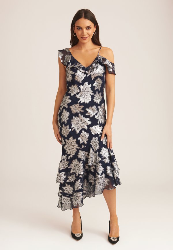 FLORAL CLIPPED TIERED RUFFLE - Cocktail dress / Party dress
