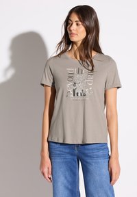 Street One - MIT FOLIEN - Print T-shirt - beige Thumbnail Image 1