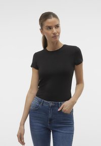 VMINES FIONA O-NECK TOP  - T-shirt basique - black