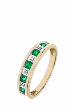 ROUND BRILLIANT EMERALD AND DIAMONDS ETERNITY PARENT - Prsteň - yellow gold-coloured