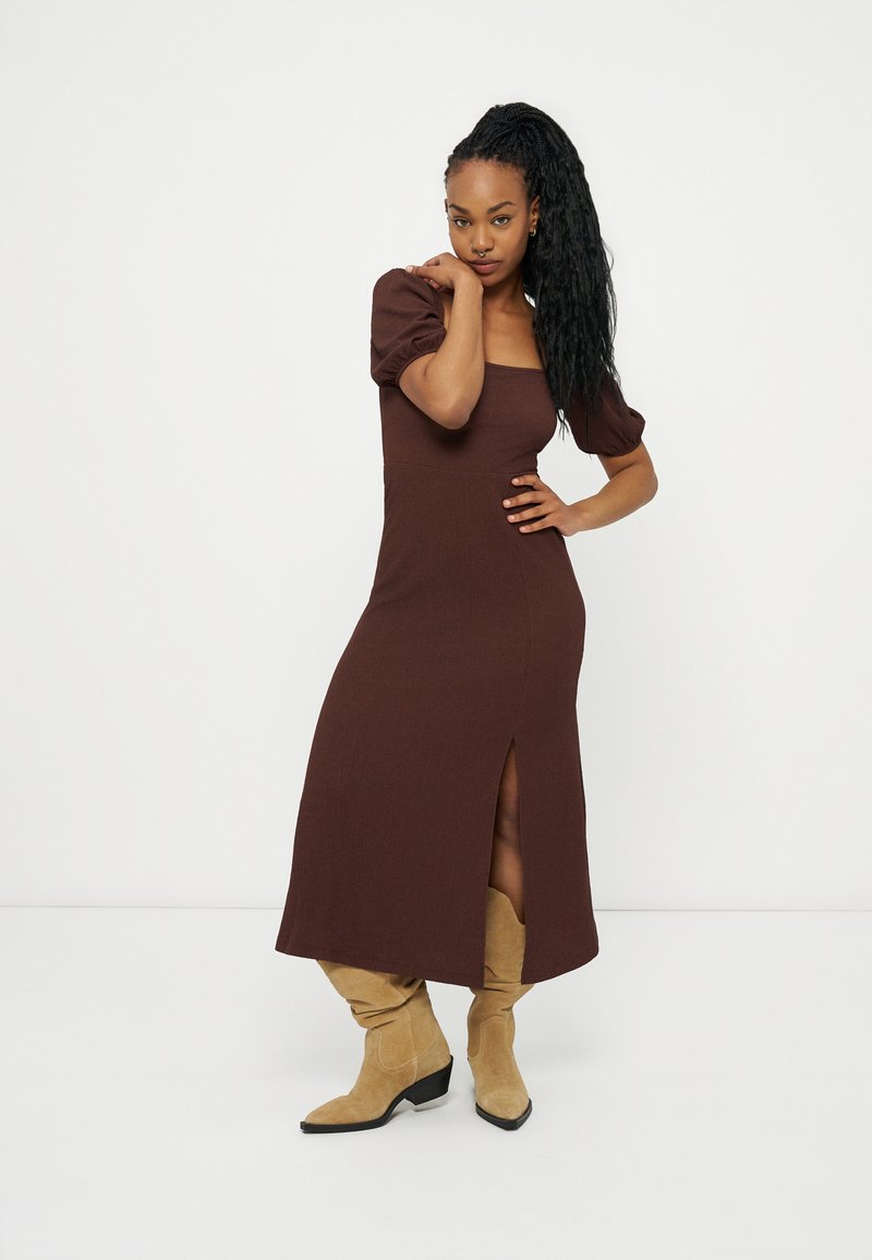 champagne puff sleeve dress Beaded Corset Two-Piece Evening with Sleeves SS544 Yara Dress | Tropical the skater silhouette features SCH005203_LP_L Color:Fiery Red