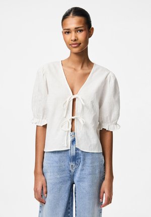 Pieces PCRILEY TIE - Blouse - cloud dancer