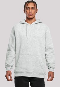 Lichtgrijze hoodie van een zachte katoenmix, met een voorzak, trekkoordcapuchon en ribgebreide manchetten en zoom.