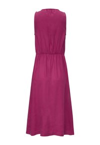 Abito senza maniche lungo fino al ginocchio in magenta con vita arricciata e scollatura posteriore leggermente elasticizzata.