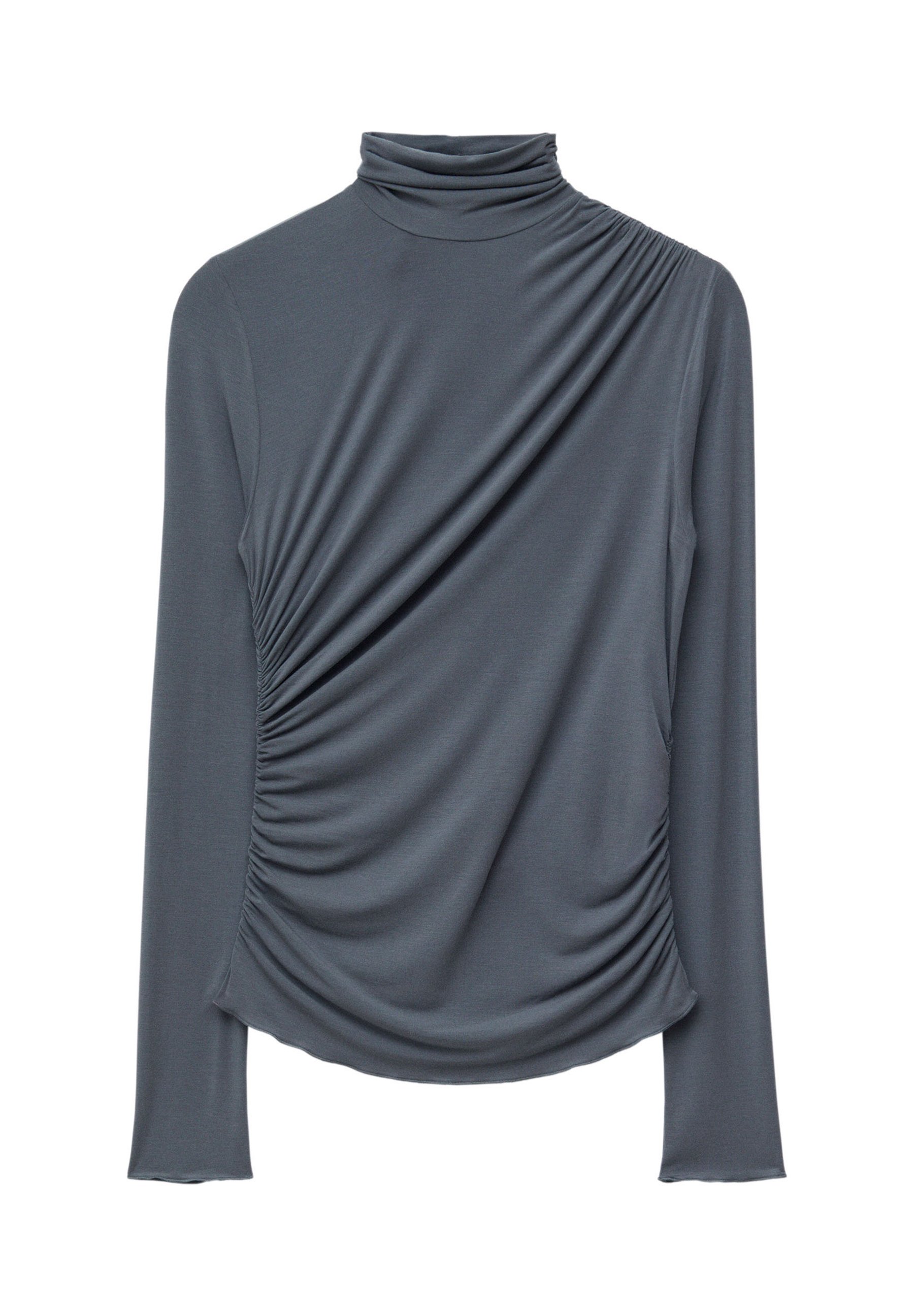 & OTHER STORIES DRAPED TURTLENECK - Long sleeved top - dark grey