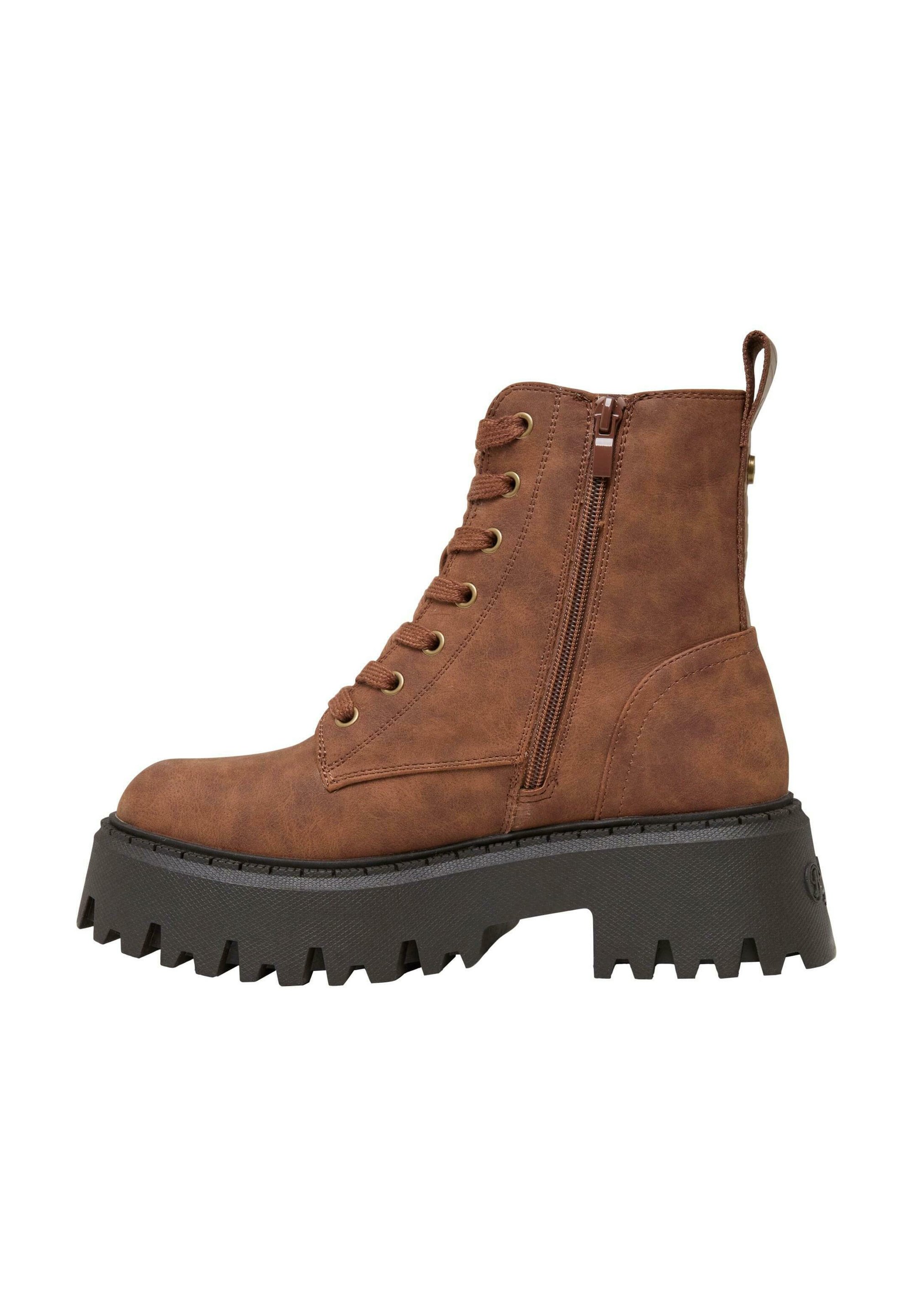 Bottes Plates Buffalo Femme Modèle 1339-14 Marron, Taille 38 EU, Cuir - Fabrication 2025
