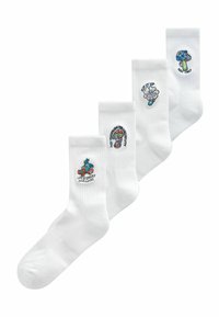 Next - 4 PACK - Socks - white mushroom embroidered Thumbnail Image 1