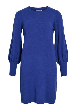 VILA, VIKERRY O-NECK KNIT DRESS - NOOS - Gebreide jurk - mazarine blue