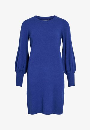 VILA, VIKERRY O-NECK KNIT DRESS - NOOS - Φόρεμα-πουλόβερ - mazarine blue