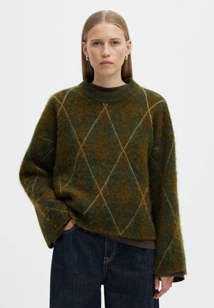 Selected, KNITTED JUMPER ARGYLE - Pullover - kalamata