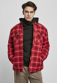 Urban Classics - PLAID QUILTED - Jas - red/black/white Miniatuurafbeelding 1