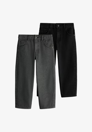 THE SET, 2 PACK BAGGY FIT JEANS UNISEX - Relaxed fit jeans - black grey
