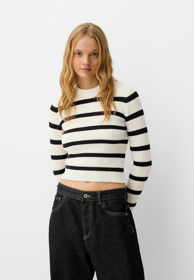 Bershka ROUND NECK - Trui - black