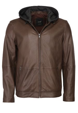 MIT KAPUZE 42020525 - Lederjacke - brown