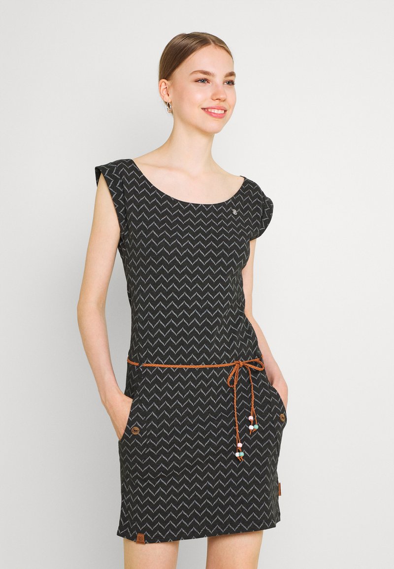 Ragwear TAG ZIG ZAG - Etuikleid - black