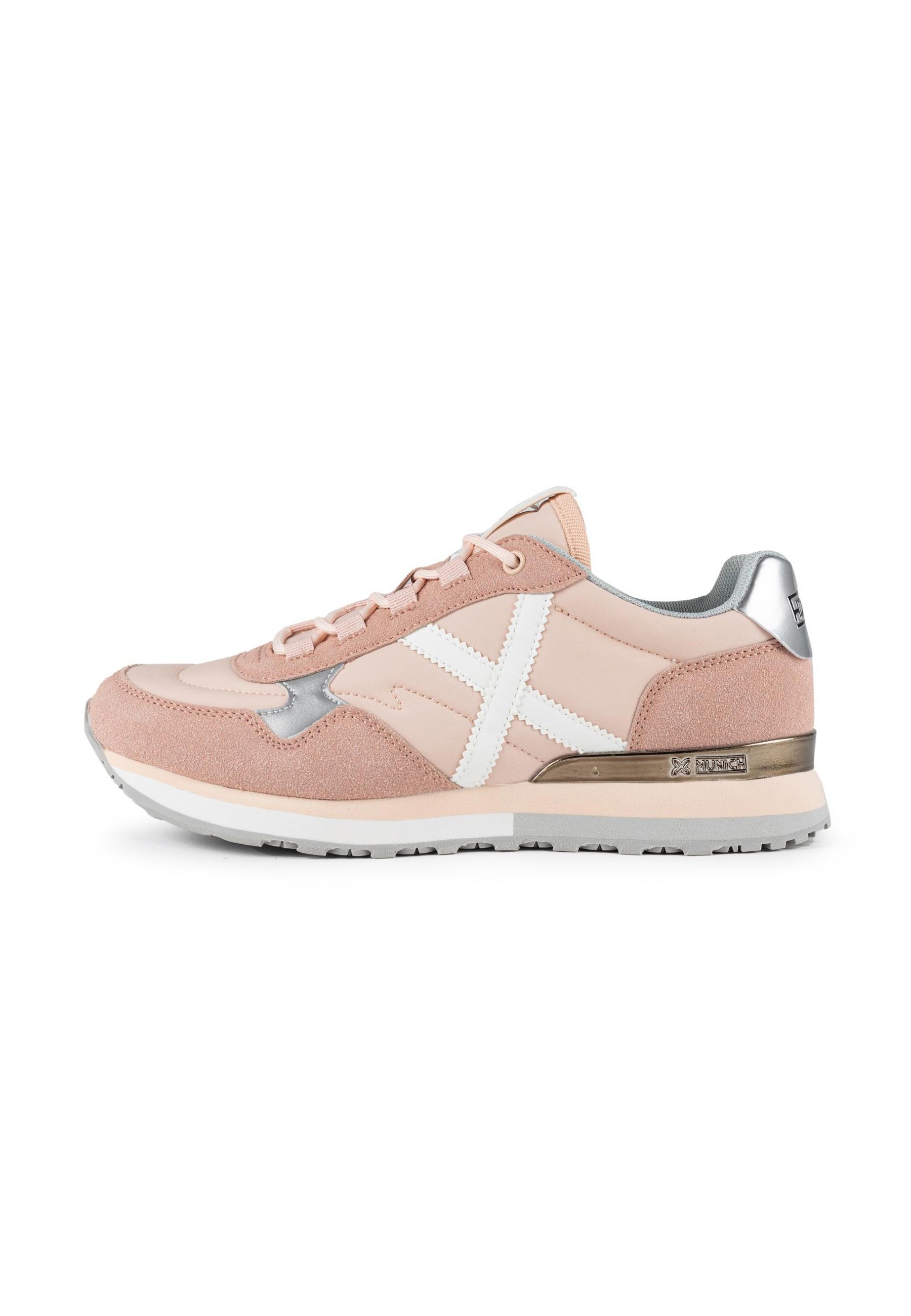 Zapatillas Deportivas Planas Munich Sunset Para Mujer - Color Blanco, Combinación De Cuero Y Textil