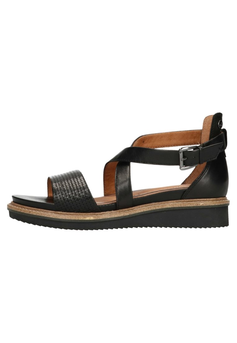 Manfield Sandalen met sleehak - black/zwart - Zalando.be