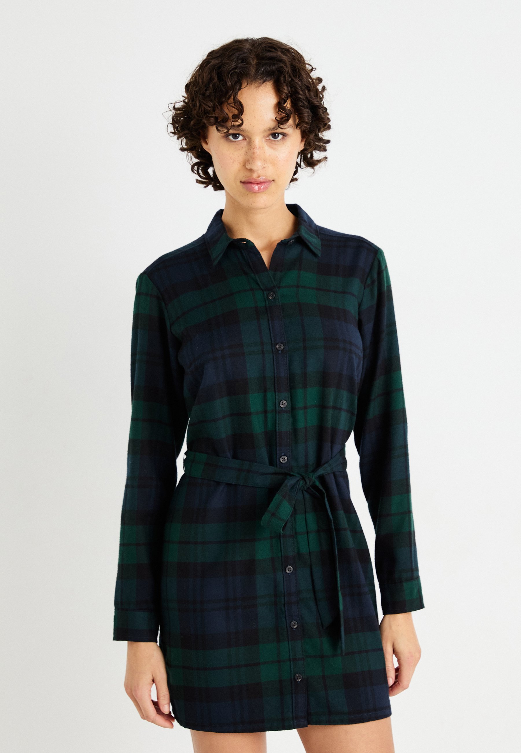 dark green plaid dress Women's Emerald Plaid Mini Dress